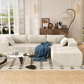 AreShark 105.5 Modular Sectional Sofa L-Shape Modular Cloud Sofa with Deep Seat for Living Room Bedroom Upholstered Couches No Assembly Required Beige Right Hand Facing
