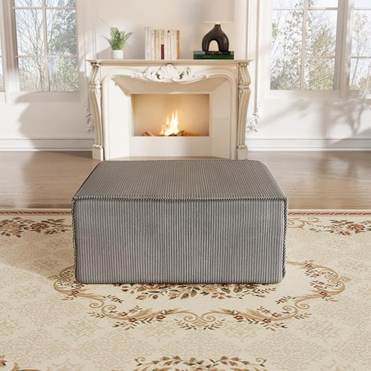 DONICK Premium Modern Modular Sectional Comfy Cloud Couch Corduroy Sofa with Deep Seat Upholstered Couches DIY Combination No Assembly Required for Living Room Bedroom Gray Ottoman