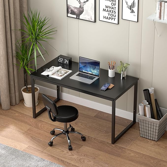 ZenStyle Computer Desk 47 Modern Sturdy Office Desk Computer Table PC Laptop Study Writing Desk for Home Office Black