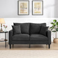 Corduroy Loveseat Sofa 2-Seater with Metal Legs Modern 57'' Compact Couch for Small SpacesMini Couches for Living Room/Apartment/Dorm/OfficeSettee (Corduroy Dark Gray)