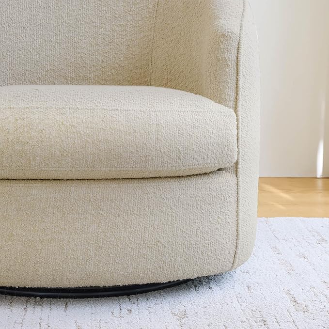 CHITA Swivel Barrel Chair Modern Comfy FSC Certified Upholstered Accent Chair for Living Room Fully Assembled Oatmeal