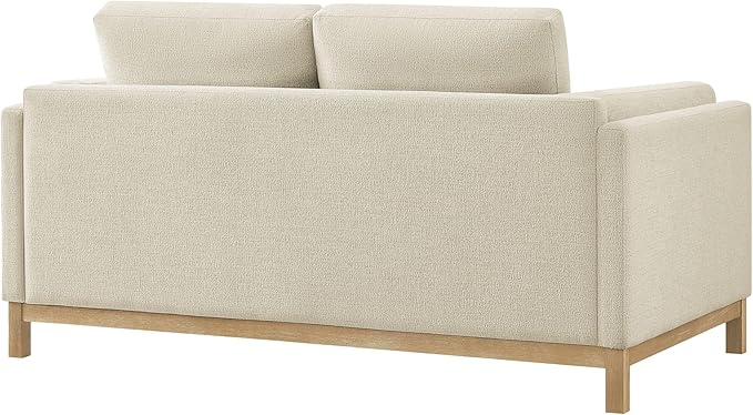 Modway Roscoe 63 Inch Fabric Loveseat in Ivory - Comfortable Upholstered 2 Seater Couch for Living Room Apartment or Office Seating