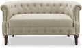 ROSEVERA Garner Chesterfield Settee Loveseat Brown