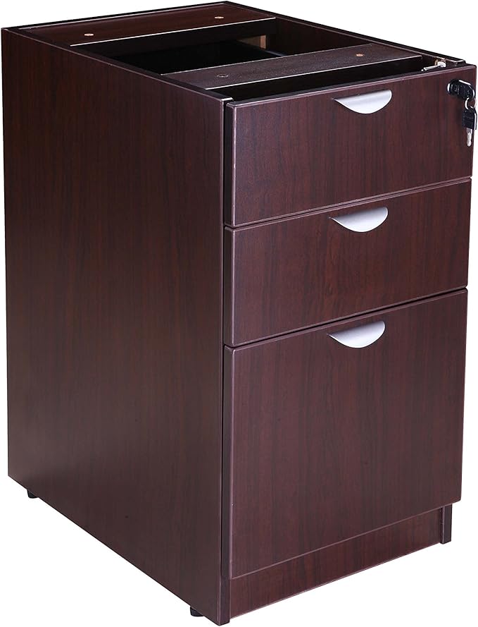 Boss Office Products 48 x 24 Desk with File Pedestal Mocha