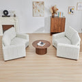 Cream Cloud Curved Accent Couch Set of 2 Reading Chair Big Comfy and Soft Memory Foam 30.31'' Deep Mid-Century Modern Accent Chair for BedroomOfficeSmall SpaceDormApartment - White