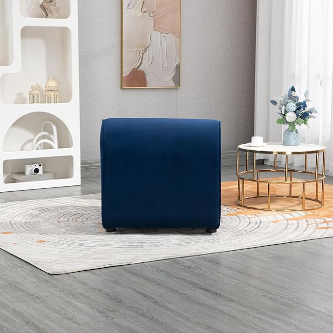 House Hold Accent Chair with Ottoman Cushioned deep seat no armrest Accent Single Lazy Chair for Living Room