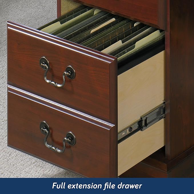 Sauder Heritage Hill Engineered Wood Desk with Hutch in Classic Cherry Finish