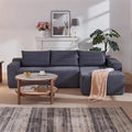 97 Cloud Sectional Couch Modern Boneless Couch with L-Shape Chaise Deep Seat Modular Sectional Sofa Corduroy Corner Foam Couches for Living RoomNo Assembly Required(Gray Right Chaise)