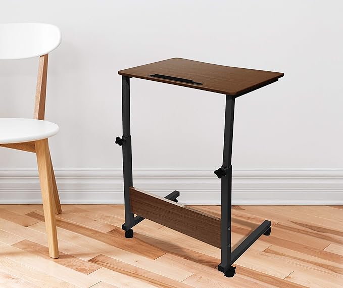 Urban Lifestyle Wood Adjustable Rolling Laptop Desk Black