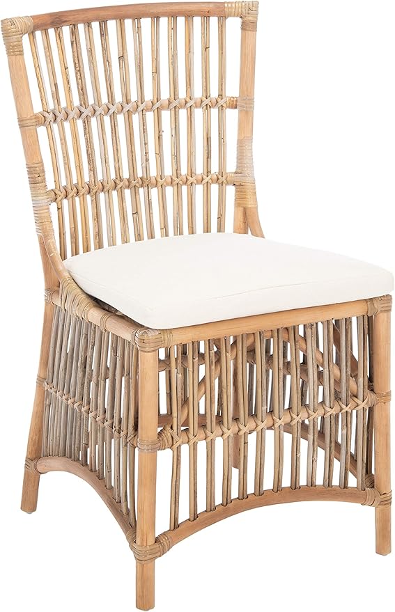 Safavieh Home Collection Erika Rattan Cushion (Set of 2) Accent Chair Grey White Wash/White