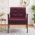 Anwick Mid-Century Accent ChairModern Velvet Living Room Chair with Solid Wood FrameComfy Armchair Lounge Reading Chairs for Bedroom Office Small Spaces (Wine Red)