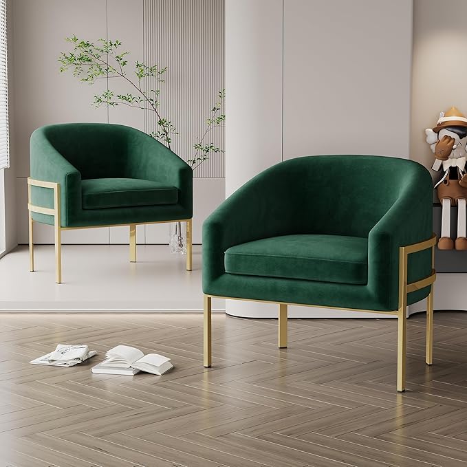 annjoe Accent Chair Living Room Chair Armchair Upholstered Chairs with Metal Frame Legs for Home Kitchen Bedroom