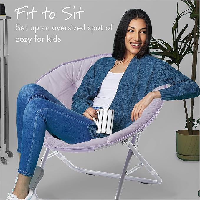 Urban Lifestyle Micromink Foldable Saucer Chair Lavender