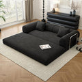 78.8 Modular Sofa Bed - 4-in-1 Convertible Design with Corduroy Fabric and High Density Sponge Removable Cover and Fixed Frame