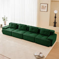 150.4'' Sectional Sofa 32D Foam Corduroy Boneless Couch with Pillow Deep Seat Wide Arm Sectional Couch for Apartment Living Room Bedroom