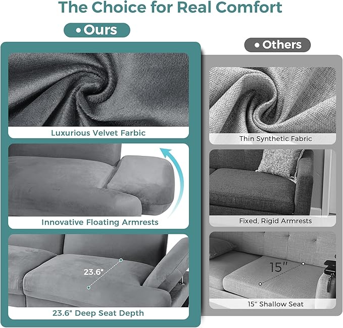 79” Futon Sofa Bed Sleeper Sofa Convertible Sofa Bed with Adjustable Backrest and Armrests Luxury Velvet Cloud Loveseat Convertible Recliner Sleeper Sofa for Living Room Bedroom Apartment Green