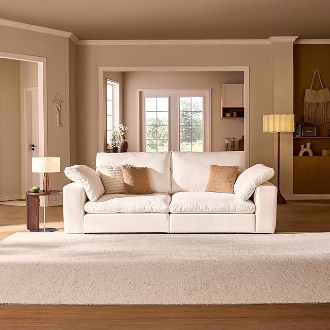 Cloud Modular Sectional Sofa Oversized Cloud Couch with Deep Seat Modern Comfy Couches with Washable Cover Easy Assembly Sectional Couches for Living Room- Loveseat 78.7