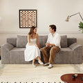 71Cloud Loveseat SofaModern 2-Seater Boneless Couch with 3Pillows &amp Side PocketSoft Corduroy LoveseatCompressed FoamDeep SeatNo Assembly for Living RoomBedroomApartment(Tilted Armrest Cam