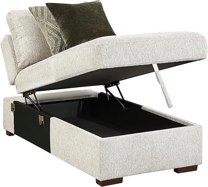 Lexicon Modular Sectional Sofa Module for Sectional Couch Armless Convertible Storage Chaise 2 Pillows Adjustable Backrests Removable Back Cushion Cover Microfiber Sand