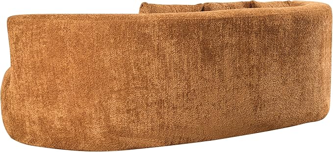 Christopher Knight Home Nomad Curved Sofa 90 Boucle Upholstered 3 Seater Couch with Decor Cushions Modern Cloud Couch with Deep Seat Fabric Upholstered Seating Set for Living Room Bedroom Camel