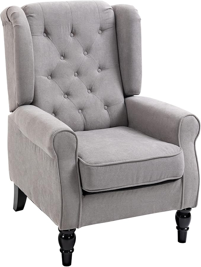 Button Tufted Accent Chair for Living Room Breathable Fabric Diamond-Tufting Thick Padded Seat Modern &amp Traditional Style