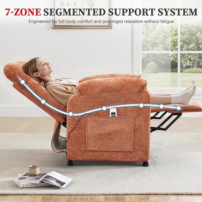 Holaki Power Recliner Chair Chenille Living Room Chairs Reading Lounge Chair Home Theater Seating with Adjustable Backrest and Footrest for Small Spaces Nursery