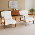 Accent Chair Mid Century Modern Armchair with Pillow Upholstered Lounge Sofa Reading Side Chair for Living Room Bedroom