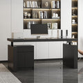 Electric Standing Desk 29.5-44.1 Height Adjustable Computer Desk with Drawer and Storage Cabinet Memory Study Writing Gaming Table for Home Office Black
