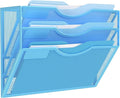 Kuntine.B Wall File Organizer Office Hanging Magazine Holder Wall File Organizer for Office Home (Blue 3 Tier)