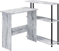 Antique White and Black Office Desk with Bookshelf