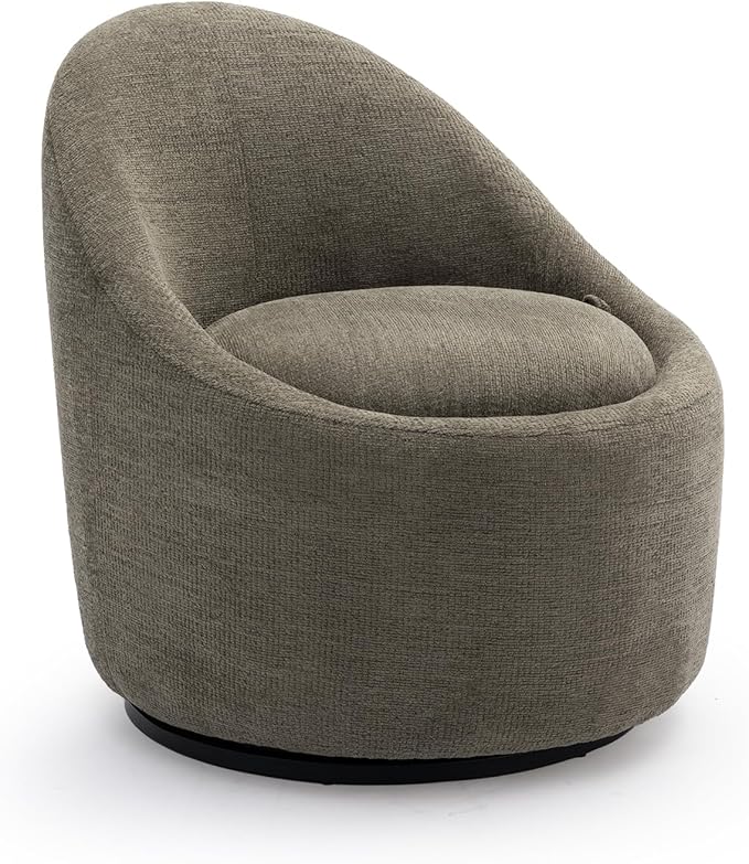 COLAMY Chenille Fabric 360 Swivel Accent Chair Set of 1 Green