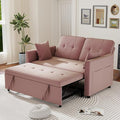 Pull Out Sofa Bed: 56 Pink 3 in 1 Convertible Sleeper Sofa Bed Velvet Loveseat Sleeper Couch with Storage Comfy Futon Couch Beds for Living Room | Velvet
