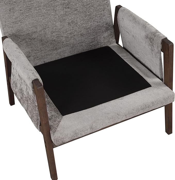 Modern Velvet Accent ChairMid-Century Leisure Chair with Solid Wood and Thick Seat Cushion Living Room Chair for Bedroom Studio Balcony or Club (Grey/Velvet)
