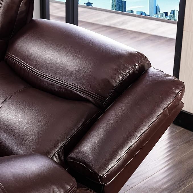Familymill Breathable Leather Manual Reclining Loveseat for Living Room/Office/RV