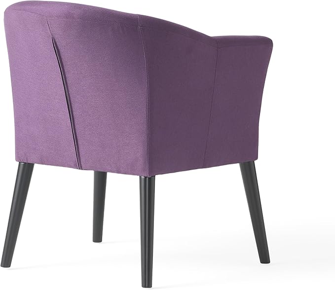 Plush Fabric Armchair: Comfortable Stylish Office &amp Living Room Chair with Wooden Legs