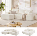 HUATEAN 108” Modular Sectional Sofa Cloud Sectional Couch with Deep Seat Modern Modular L-Shape Sofa Couch with ChaiseUpholstered Couches for Living Room Bedroom (CorduroyLvory)