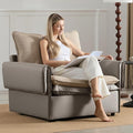 Oversized Leather Accent Chair Modern Armchair Single Reading Chair Lounge Chair43.1'' Wide 23.4 Seat Deepth Comfortable Seating for Living Room Bedroom (Gray Leather 41.1 Width)