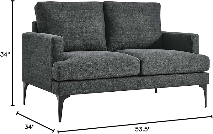 Modway EEI-6006-DOR Evermore Upholstered Fabric Loveseat Gray