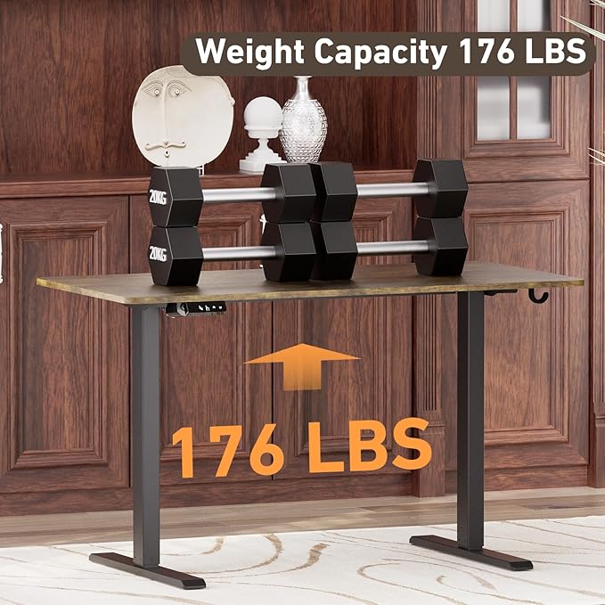 Ywin Electric Height Adjustable Standing Desk with Wheels 63 x 24 inches Ergonomic Stand Up Desk for Home Office