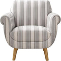 VANOMi Mid-Century Accent Chair with Stripe Pattern Modern Linen Fabric Armchair with Wood Legs Club Chair for Living Room Comfy Upholstered Side Chairs for Bedroom Reading Small Place (Grey)