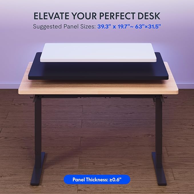 FLEXISPOT EN1 Height Adjustable Standing Desk Frame with Memory Controller Electric Sit Stand Desk Base for Home and Office (Black Frame Only)