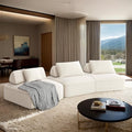 139 Oversized Modular Sectional Sofa Set Chenille Cloud Boneless Couch with Removable Backrests &amp Soft Pillows No Assembly Required DIY Upholstered Sofa Bed for Living Room (Beige)