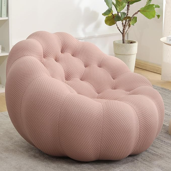 Bean Bag Chairs for Adults/Teens Reading Corner Chair Orange Beanbag Chair for Bedroom Living Room Small Comfy Chairs for Living Room Small Space No Assembly Required (Pink Couch)