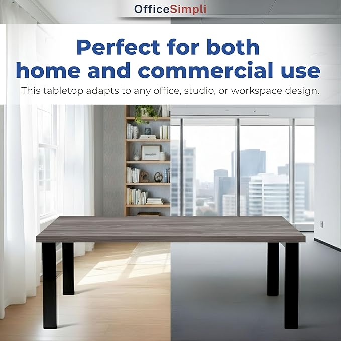 OfficeSimpli 60 x 30 Inch Desk Top Made in USA Replacement Table Top for Sit-to-Stand Adjustable Desk Frame Countertop Workbench for Home and Office (Desk Top only) - Iconic Maple Long Grain