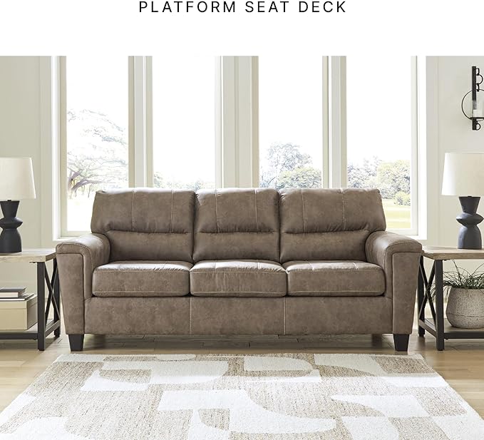 Signature Design by Ashley Navi Modern Sofa with Removable Cushions Dark Brown