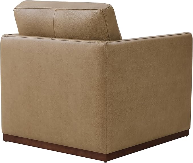 CHITA Genuine Leather Swivel Accent Chair FSC Certified Mid Century Modern Arm Chair for Living Room and Bedroom Fully Assembled Mocha