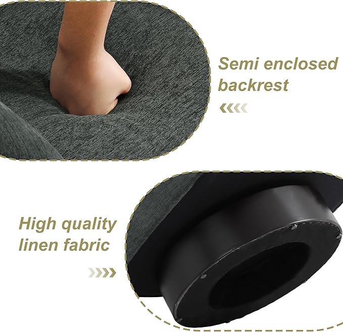 Swivel Barrel Accent Chair Modern 360° Swivel Round Barrel Chairs with Curve Back Upholstered Chenille Fabric Armchair Single Sofa Club Chair for Living Room Bedroom Gray