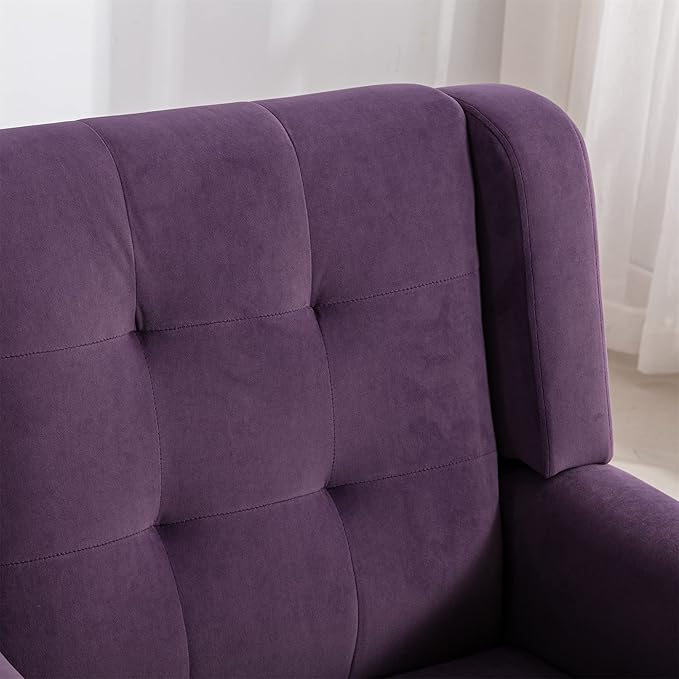 Modern Soft Velvet Material Ergonomics Accent Chair Living Room Chair Bedroom Chair Home Chair with Black Legs for Indoor Home