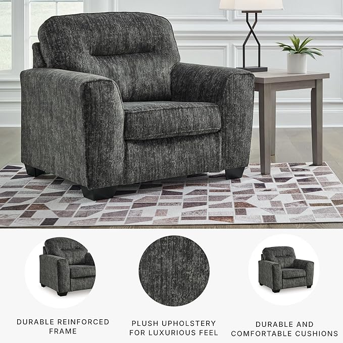 Signature Design by Ashley Lonoke Contemporary Upholstered Oversized Chair Gray