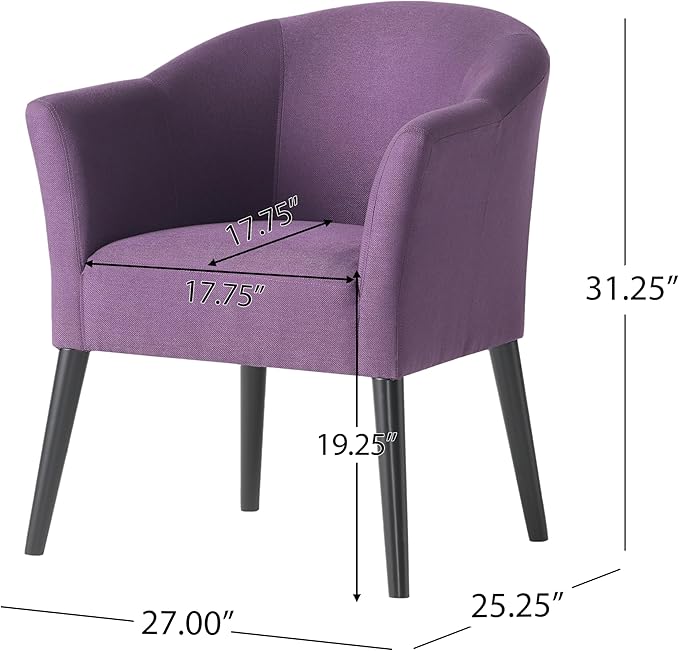 Plush Fabric Armchair: Comfortable Stylish Office &amp Living Room Chair with Wooden Legs